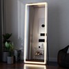 BEAUTYPEAK 60"x16" LED Full Length Mirror, Dimmable 3-Color, Floor/Wall Mounted Full Body Dressing Mirror for Bedroom, Living Room, Closet, White - 2 of 4