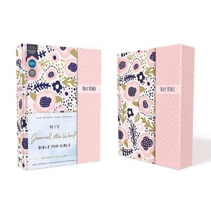 Niv, Journal the Word Bible for Girls, Double-Column, Hardcover, Pink, Magnetic Closure, Red Letter, Comfort Print - (NIV Journal the Word Bible) - 1 of 1