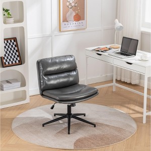 VYNXARIA Adjustable Swivel Criss-Cross Chair, Wide Seat/ Office Chair /Vanity Chair, Gray - 1 of 4