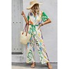 I AM A FASHION JUNKY Allover Print Button Up Belt Jumpsuit - 2 of 4