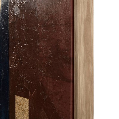 Jeweled Geo Multi-Color Abstract Canvas Wall Art Set with Walnut Frame