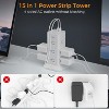Power Strip Tower with Surge Protection, Flat Plug Extension Cord 6 Feet with 12 Multiple Outlets 3 USB(1 USB C), 900J Surge Protector Tower for Home - 3 of 4