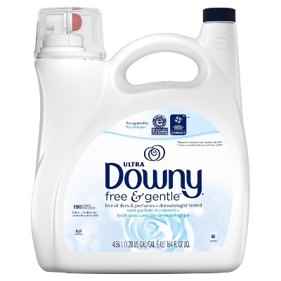 Downy Free & Gentle Liquid Fabric Conditioner (Fabric Softener)- Unscented - 164 fl oz