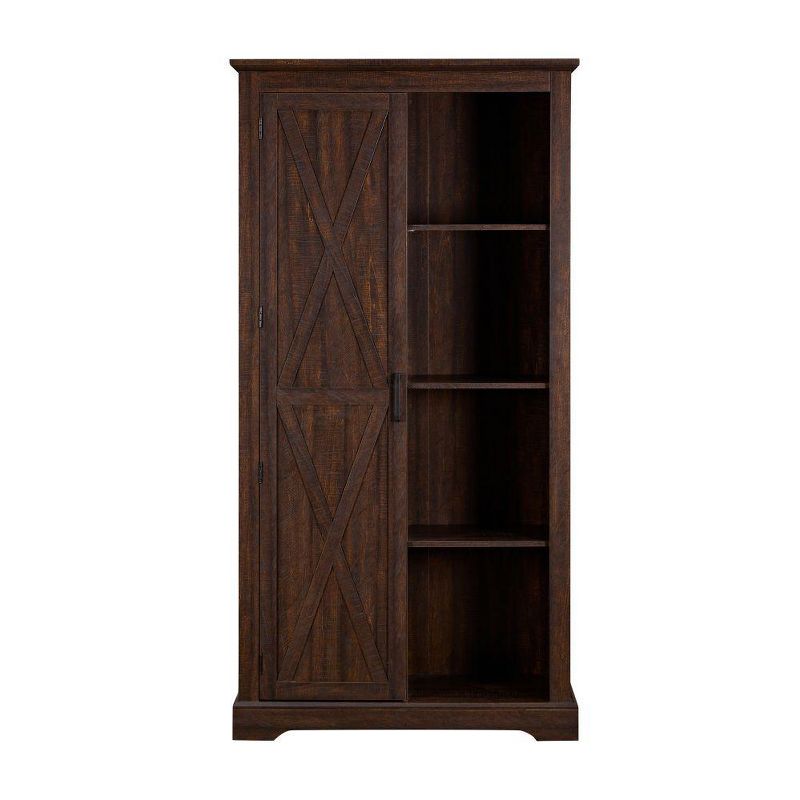 Isabel Wood Rustic Tall Storage Cabinet with Barn Door, Pantry Cabinet for Living Room, Bedroom, Indoor Furniture - Maison Boucle, 2 of 8