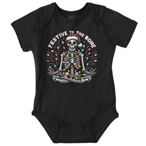 Xmas Skeleton Festive To The Bone Baby Romper Boys or Girls Brisco Brands - 1 of 4