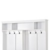 NicBex Coat and Shoe Rack Entryway Hall Tree with Bench with 6 Hooks, 24 Independent Open Shoe Cubbies, and 3 Shelves, White - 3 of 4