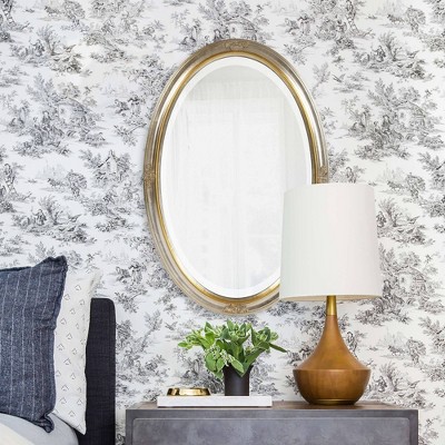 Carlton Silver and Gold Wood Oval Wall Mirror