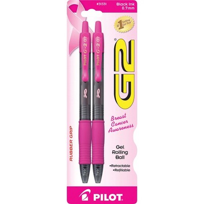 Pilot Rollerball Pen Retract BCA Grip 2/PK Pink/Barrel BLK Ink 31331