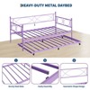 Twin Size Daybed Metal Daybed Frame, Space Saving Compact Design, Mattress Foundation Platform Sofa Bed, Lockable Casters, for Bedroom - 4 of 4