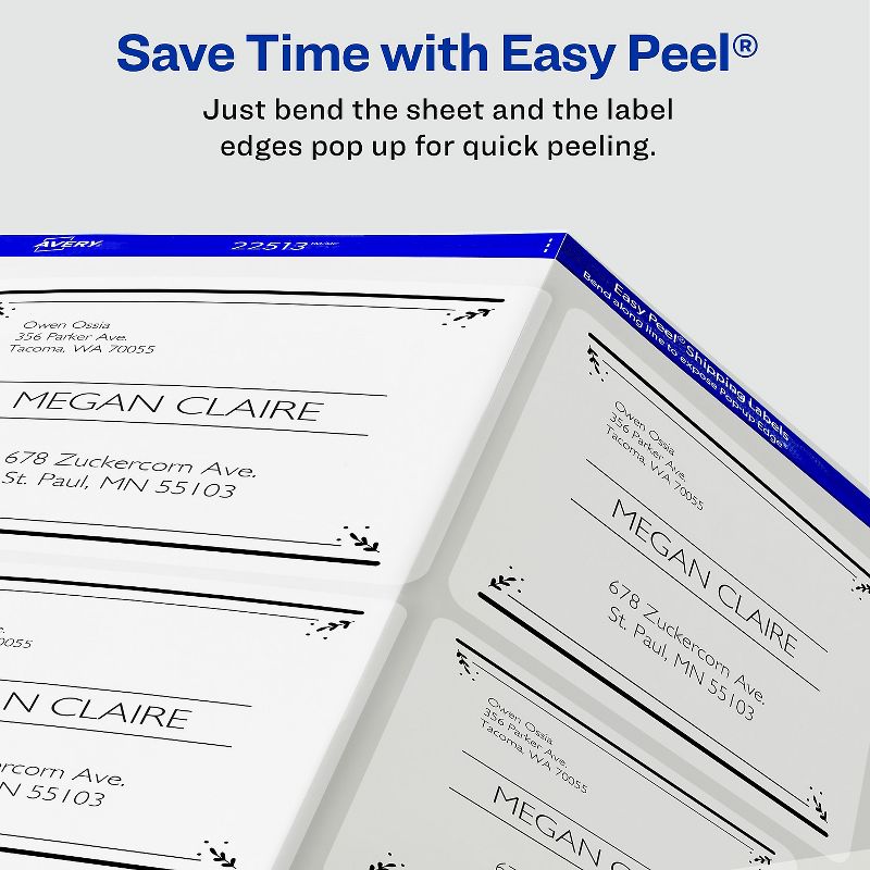 Avery Clear Easy Peel Mailing Labels Inkjet 2 x 4 100/Pack 18663, 4 of 9