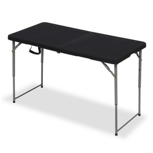 SUGIFT 4ft Portable Plastic Folding Tables for Home Garden Office Indoor Outdoor, Black - 1 of 4