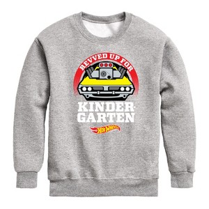 Boys' - Hot Wheels - Revved Up For Kindergarten Graphic Long Sleeve Fleece Sweatshirt - 1 of 4