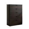 HDZNVF 5 Drawer Clothes nd Storage Chest Cabinet in Red Cocoa Chocolate Faux Wood Grain and Metal Glides - 3 of 3