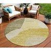 Gold Beige And Wheat Abstract Washable Indoor Outdoor Area Rug - 2 of 4
