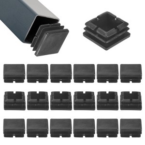Unique Bargains Square Chair Leg Bar Stool Plastic Hole Plug Tubing End Caps Black - 1 of 4