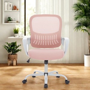 Sevobal Task And Office Chairs Home Office Chair For Standing Desk With Adjustable Wheels And Fixed Handrail, Pink, 24.2"*22.8"*41.5" - 1 of 4