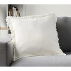 HomeRoots 22" Ivory Cotton Throw Pillow With Fringe - 2 of 4