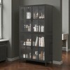 Mshliw Premium Black Metal Storage Cabinet with Tempered Glass Doors, Adjustable Shelves and Anti-Tipping Device for Home and Office - 3 of 4