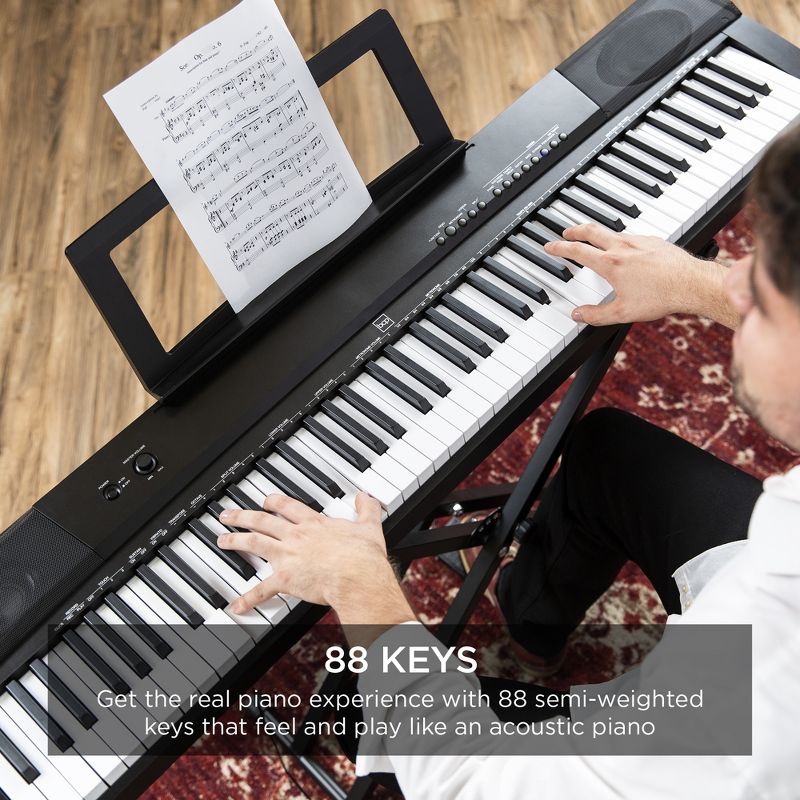 Best Choice Products 88-Key Full Size Digital Piano for All Player Levels w/ Semi-Weighted Keys, Stand, Pedal, 2 of 8