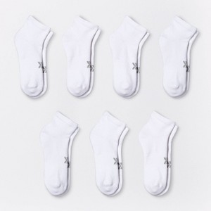 Women's Cushioned 6+1 Bonus Pack Ankle Athletic Socks - All In Motion™ White 4-10 - 1 of 3