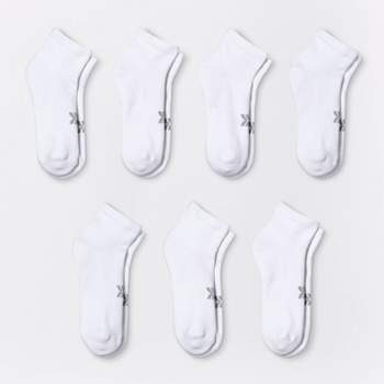 Women's Cushioned Active Striped 6+1 Bonus Pack No Show Tab Athletic Socks  - All In Motion™ White 4-10