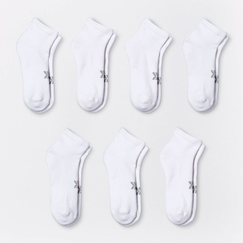 Women&#39;s Cushioned 6+1 Bonus Pack Ankle Athletic Socks - All In Motion&#8482; White 4-10, 1 of 5