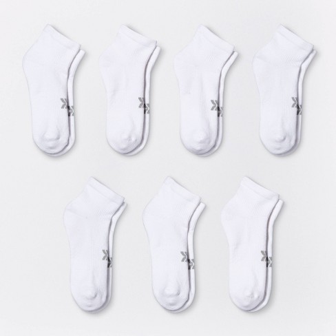 Women's Cushioned 6+1 Bonus Pack Ankle Athletic Socks - All In Motion™ White  4-10 : Target