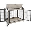 Acekool Furniture Dog Crate - Mobile Side Table Kennel with Lift Top & Wheels - 2 of 4
