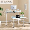 SinCiDo Height Adjustable Electric Standing Desk with Charging Station, 48" Sit Stand Up Computer Home Office Desk with LED Lights, Antique White - 3 of 4