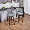 360 Degree Swivel Bar Stools Counter Height Chairs with Footrest Set of 2 - 3 of 4