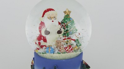 Santa and Train Christmas Musical Snow Globe with Glitter - 6.5"