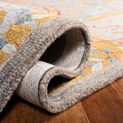 Handmade Tufted Gray Wool Square Rug - 59" Non-Slip Comfort