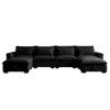 Oversized 157.5" Corduroy Cloud Modular U-Shaped Sectional Sofa with Big Deep Seat and 2 Storage Ottoman, 6-Piece Free combination Sofa - 4 of 4
