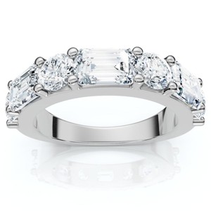 Pompeii3 2.30Ct Emerald & Round Diamond Wedding Anniversary Ring 14k Lab Created - Size 5 - 1 of 4