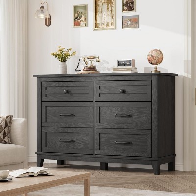 6 Dresser for Bedroom, 47" Wide Drawer Dresser with Storage Freestanding, Wooden Closet Storage Chest for Living Room, Bedroom, Entryway
