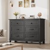Acekool 47" 6 Drawer Dresser, Modern Textured Storage Chest, Wide Wooden Organizer for Bedroom Living Room Entryway - 4 of 4