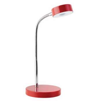 Globe Electric 15.75 x 5 x 52.4 Inches Goose Neck Desk Lamp with Integrated LED Bulb, 35,000 Hours Lifespan and 250 Lumens, Red