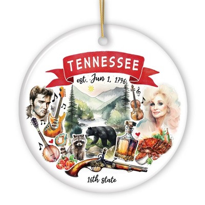 Artistic Tennessee State Themes and Landmarks Christmas Ornament| OrnamentallyYou
