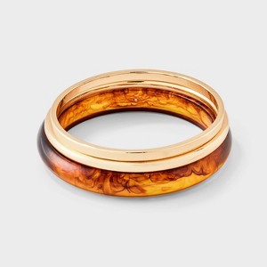 アパルトモン　MARA MCS GOLD BANGLE ２点セット Marble Amber & Mixed Gold Bangle Bracelet Set 3pc - Wild Fable