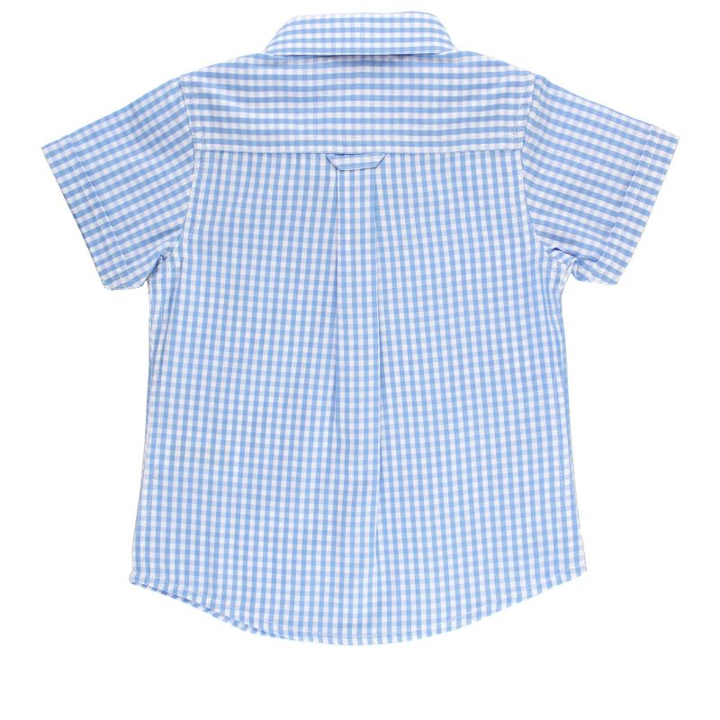 RuffleButts Toddler Short Sleeve Button Down Shirt, 2 of 4