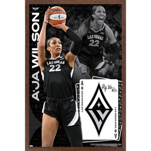 Trends International WNBA Las Vegas Aces - A'ja Wilson 24 Framed Wall Poster Prints - 1 of 4