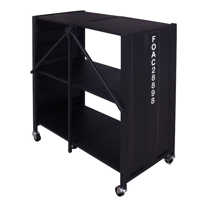 24/7 Shop At Home 35 Conlig Steel Folding Bookcase with Wheels  ", 1 of 4