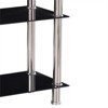 Better Home Products Jane Decorative Glass 4 Tier Shelves Bookcase Silver Chrome - 2 of 4