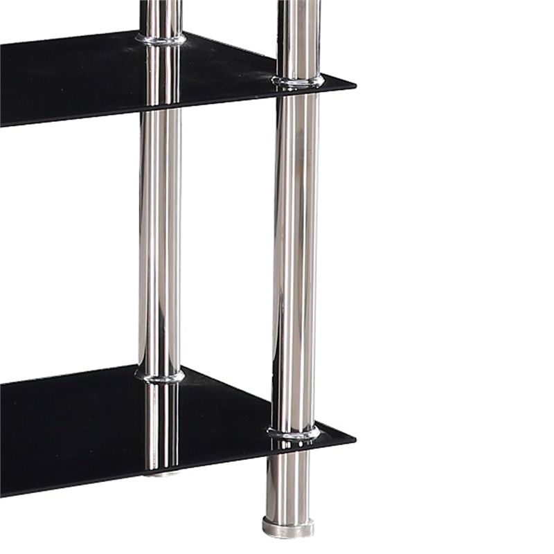Better Home Products Jane Decorative Glass 4 Tier Shelves Bookcase Silver Chrome, 2 of 7