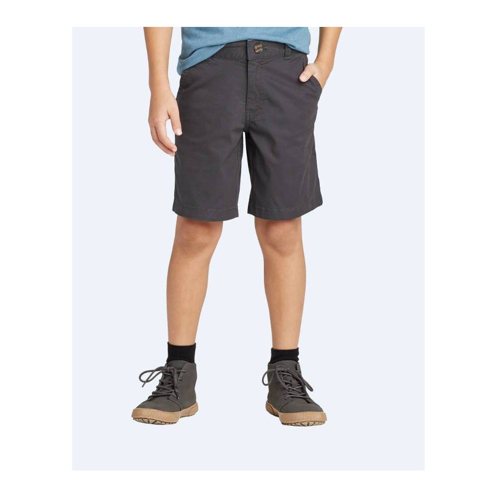 Boys' Stretch Flat Front Chino Shorts - Cat & Jack Dark Gray 7