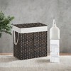 110L Laundry Hamper with Lid Laundry Clothes Hamper with 2 Removable Liner Bags Wicker Double Laundry Basket for Bathroom - 3 of 4
