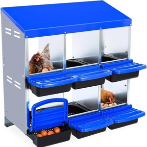 Jojoka Chicken Nesting Box with Roll Away Egg Tray, Metal Nesting Boxes for Chickens, Large Holes, Egg Protection, Two Mounting Options - 1 of 4