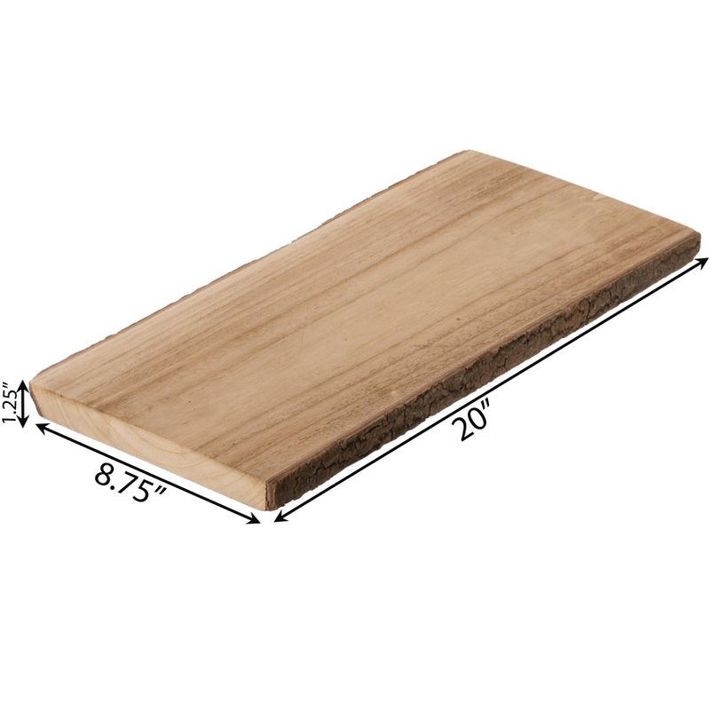 Vintiquewise Rustic Natural Tree Log Wooden Rectangular Shape Serving Tray Cutting Board, 4 of 8