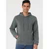 Lars Amadeus Men's Pullover Solid Long Sleeves Hooded Sweatshirts with Pocket - 3 of 4