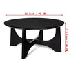 36" Round Coffee Table, Wooden Coffee Tables for Living Room Reception Room(Black) - 3 of 4